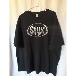 VTG Styx Tour Shirt Mens XXXL BLK Classic Rock My A-- Graphic Double Sided Rock